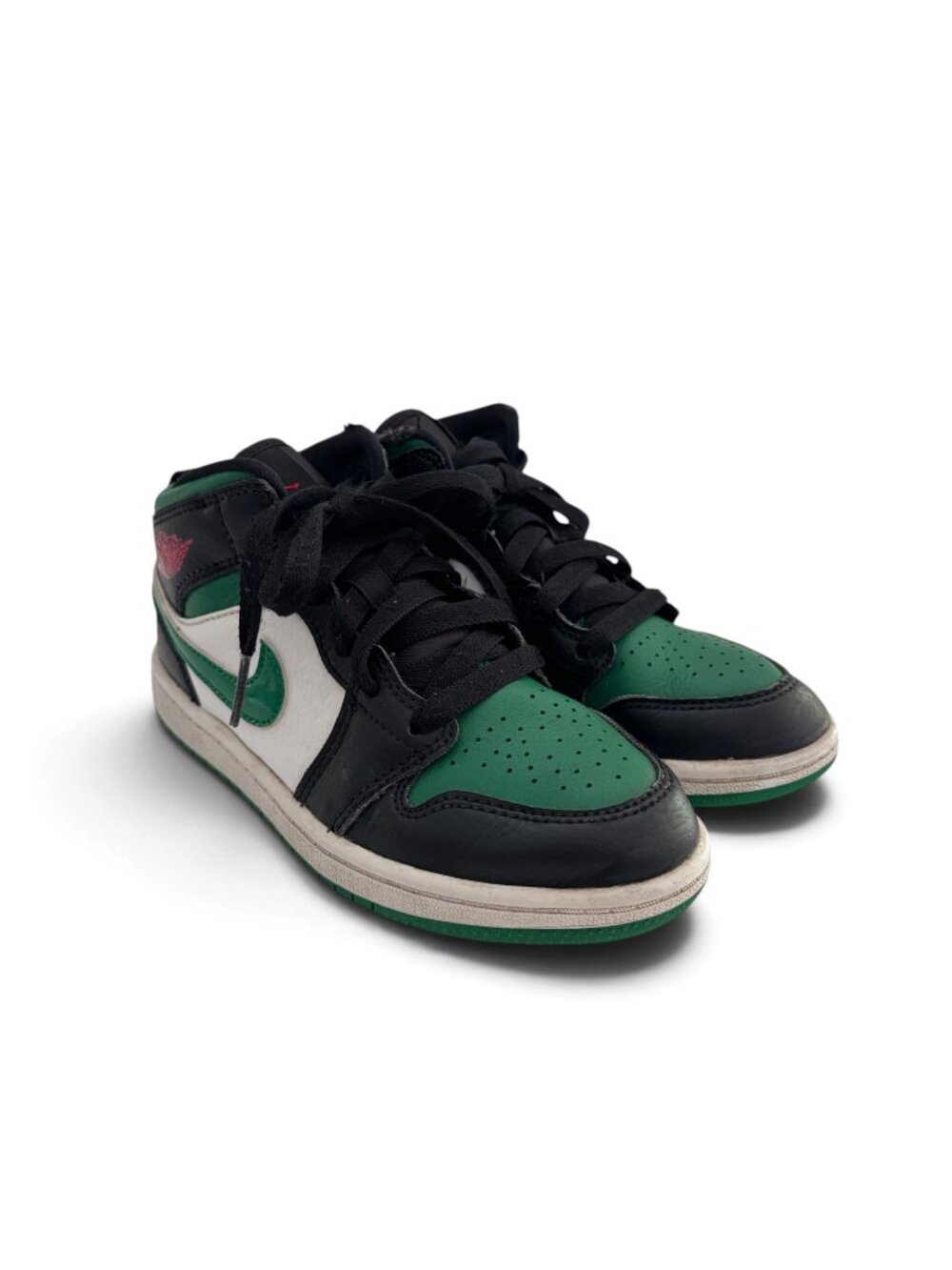 Air Jordan 1 Mid Black Pine Green White Gym Red Youth Size 1